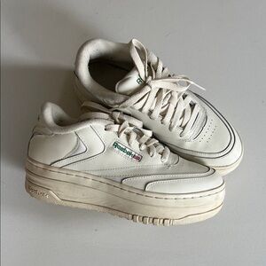 Reebok Women's Off-White Platform Lace-Up Sneakers